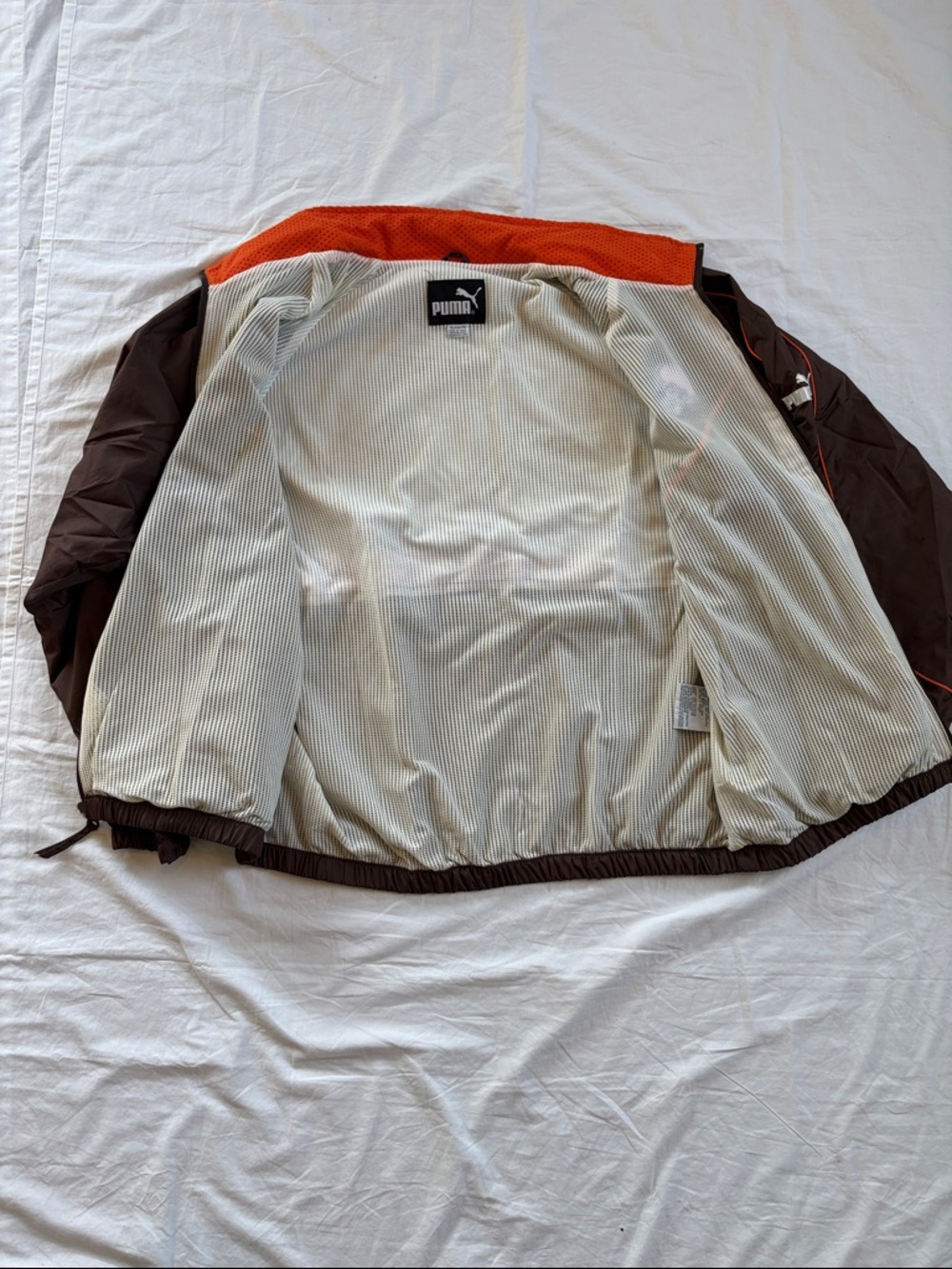 Vintage Puma Cleveland Browns Windbreaker Jacket with Orange Trim & Helmet Patch - Picture 11 of 14